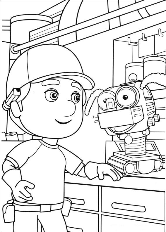 Plansa de colorat cu Handy Manny 10 2